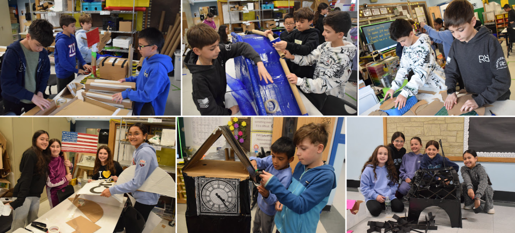 students playing with golf themed projects